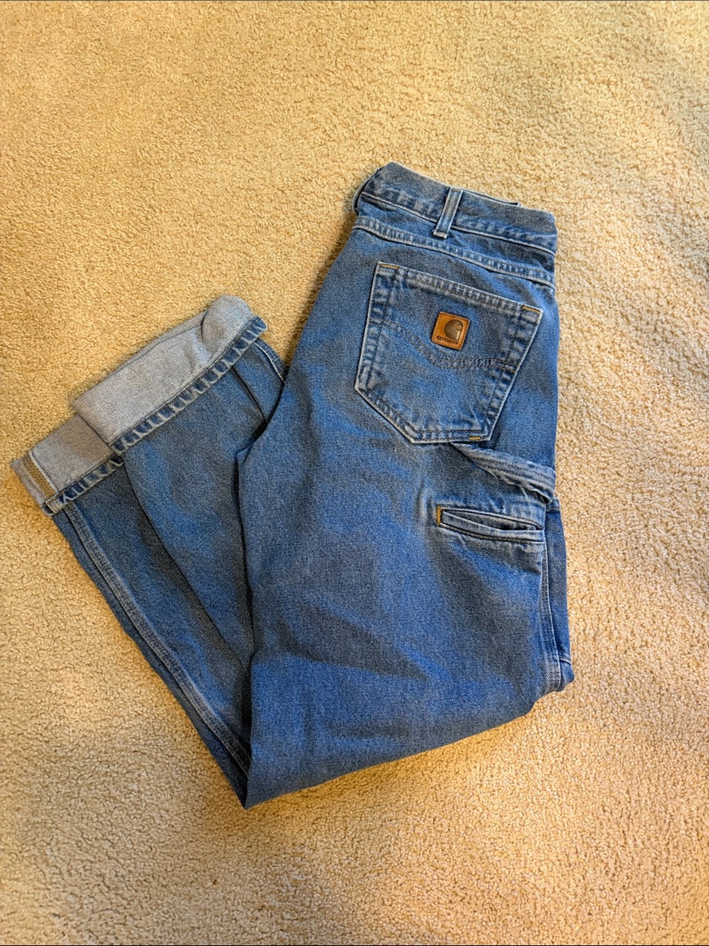 Carhartt Blue Relaxed-Fit Men's Work Jeans